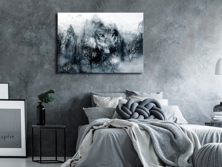Canvas Print Mountain Predator (1 Part) Wide Black and White 108246 additionalImage 3