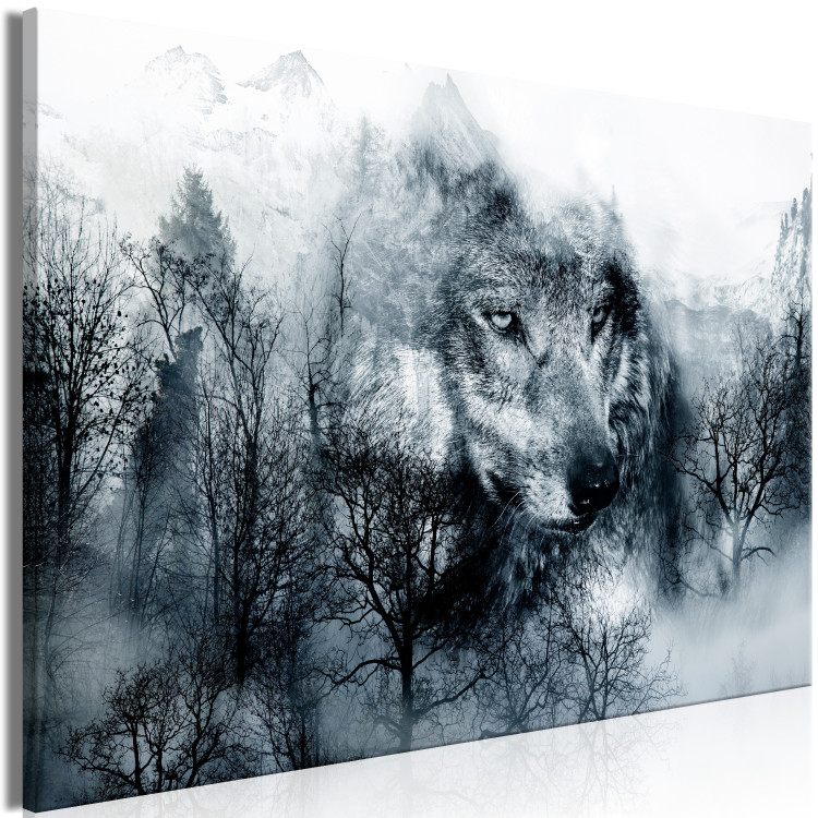Canvas Print Mountain Predator (1 Part) Wide Black and White 108246 additionalImage 2