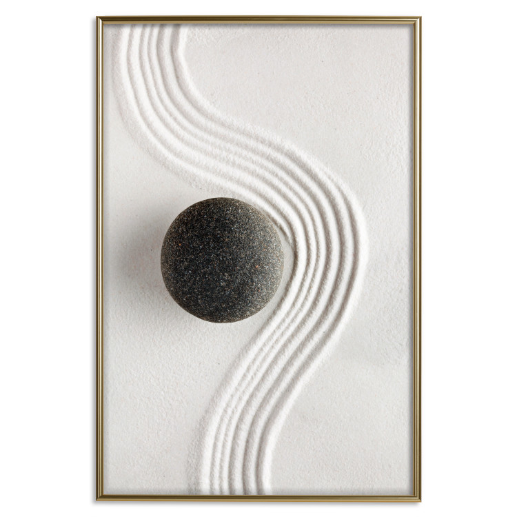 Poster Concentration - oriental composition with a stone on sand in Zen style 115046 additionalImage 26