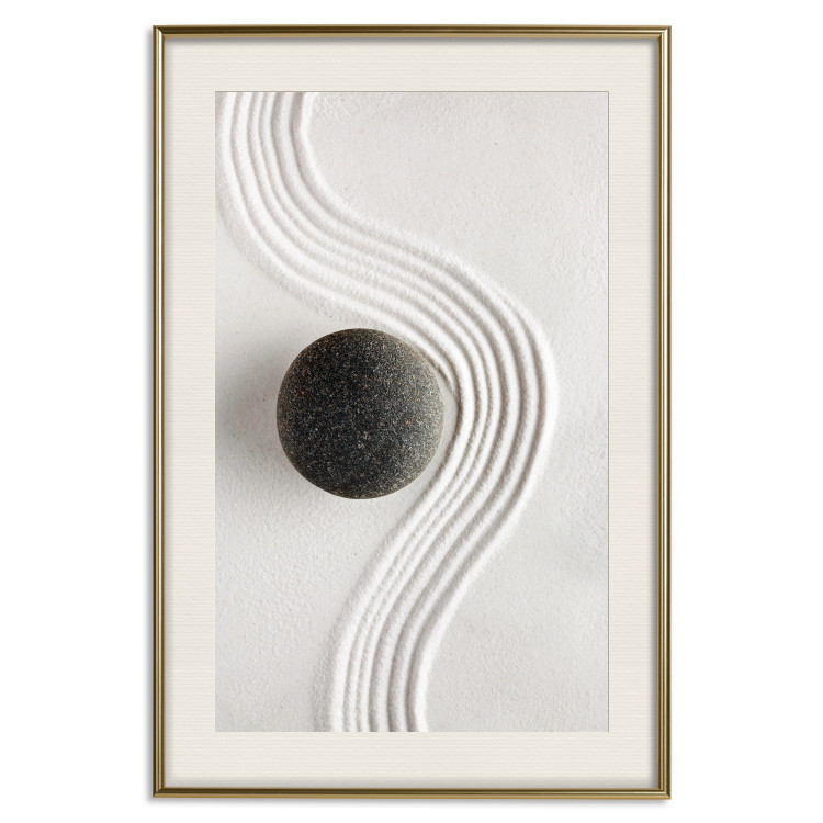 Poster Concentration - oriental composition with a stone on sand in Zen style 115046 additionalImage 20