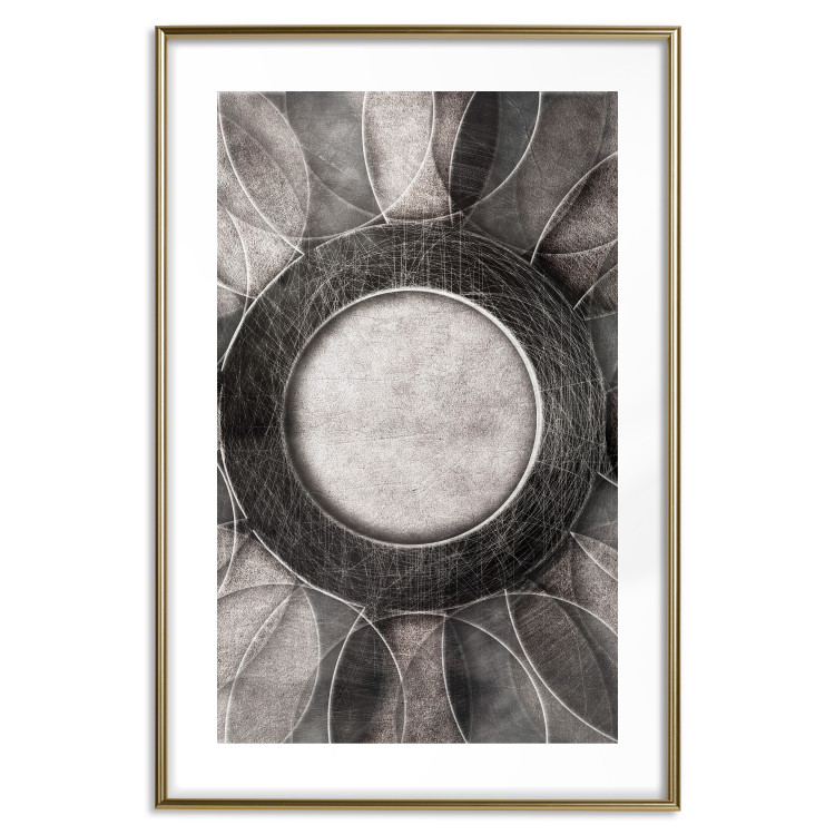 Poster Scratched Metal - black and white abstract geometric composition 116546 additionalImage 17