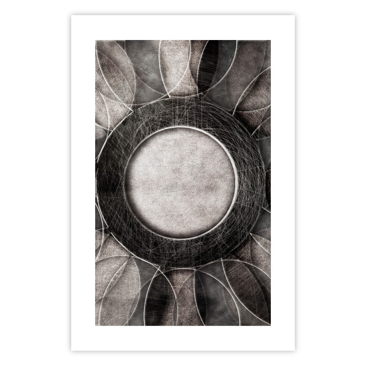 Poster Scratched Metal - black and white abstract geometric composition 116546 additionalImage 26