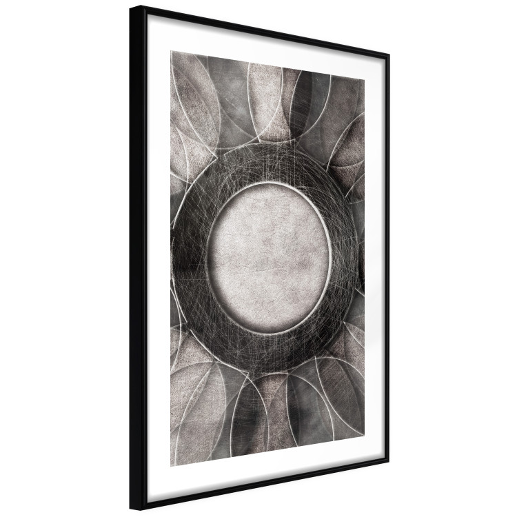 Poster Scratched Metal - black and white abstract geometric composition 116546 additionalImage 13