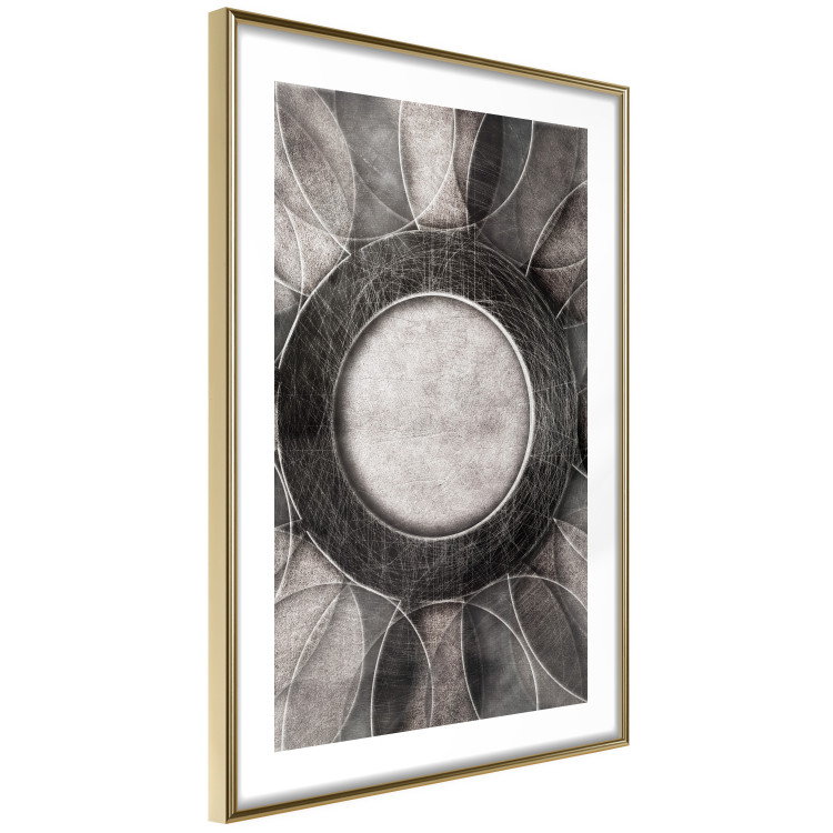Poster Scratched Metal - black and white abstract geometric composition 116546 additionalImage 8