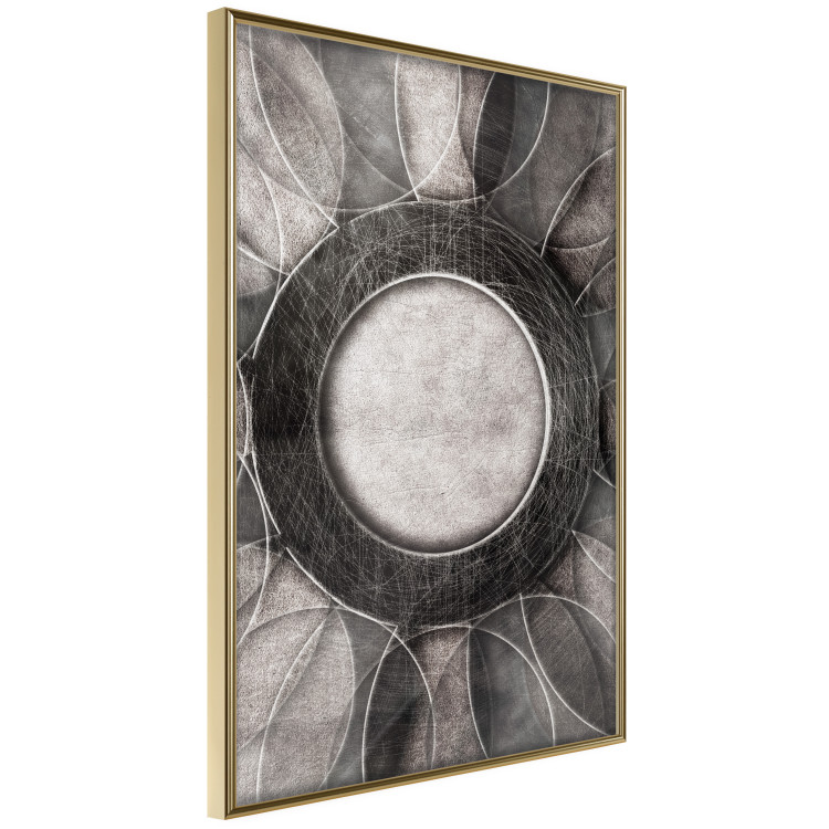 Poster Scratched Metal - black and white abstract geometric composition 116546 additionalImage 12