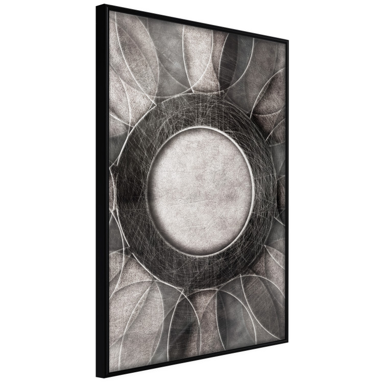Poster Scratched Metal - black and white abstract geometric composition 116546 additionalImage 10