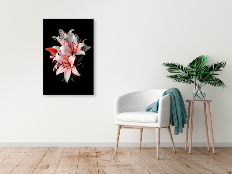Canvas White Lilies (1-part) - Flower Beauty in Nature's Dim Light 117246 additionalImage 3