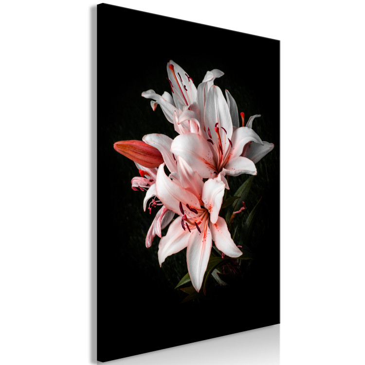 Canvas White Lilies (1-part) - Flower Beauty in Nature's Dim Light 117246 additionalImage 2