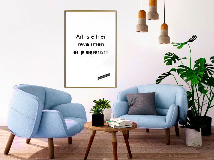 Wall Poster Art is either revolution or plagiarism - English quote amidst white 117446 additionalImage 7