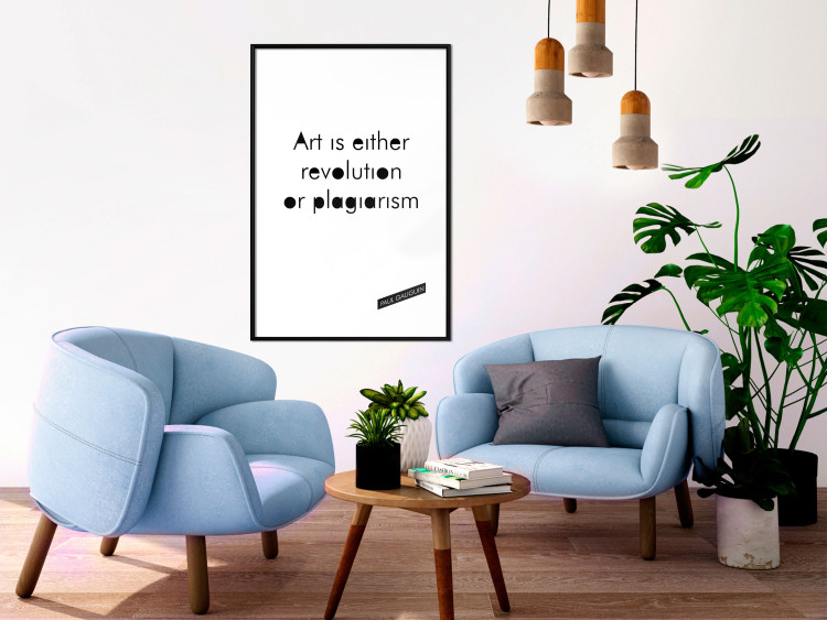 Wall Poster Art is either revolution or plagiarism - English quote amidst white 117446 additionalImage 5
