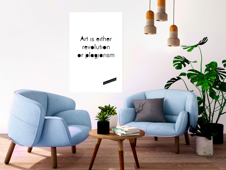 Wall Poster Art is either revolution or plagiarism - English quote amidst white 117446 additionalImage 23
