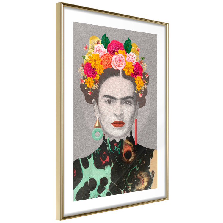 Wall Poster Majestic Frida - modern landscape of a woman with colorful flowers 118146 additionalImage 8