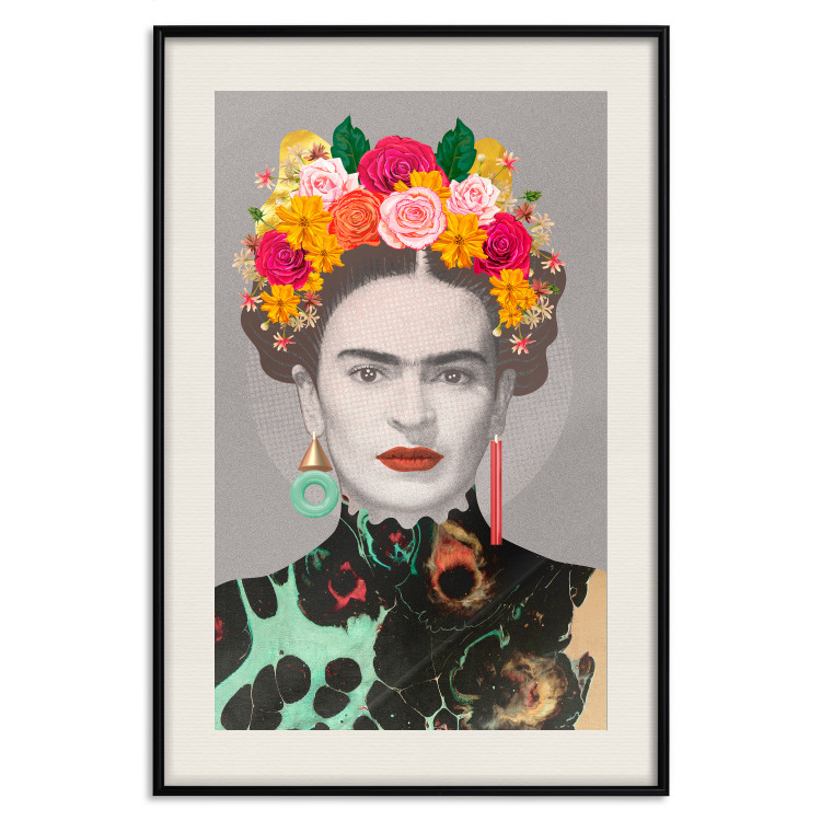 Wall Poster Majestic Frida - modern landscape of a woman with colorful flowers 118146 additionalImage 18