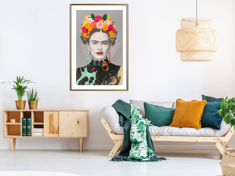 Wall Poster Majestic Frida - modern landscape of a woman with colorful flowers 118146 additionalImage 15