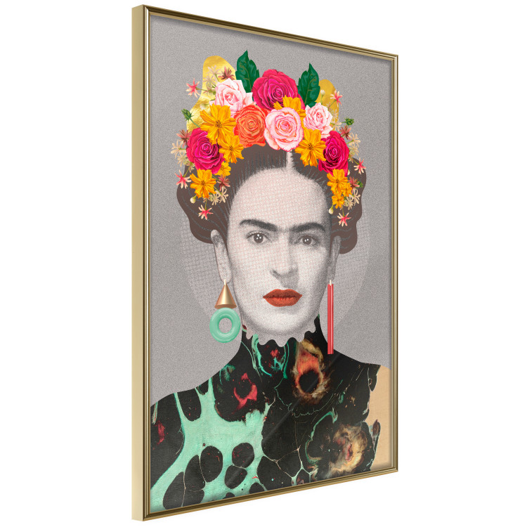 Wall Poster Majestic Frida - modern landscape of a woman with colorful flowers 118146 additionalImage 12