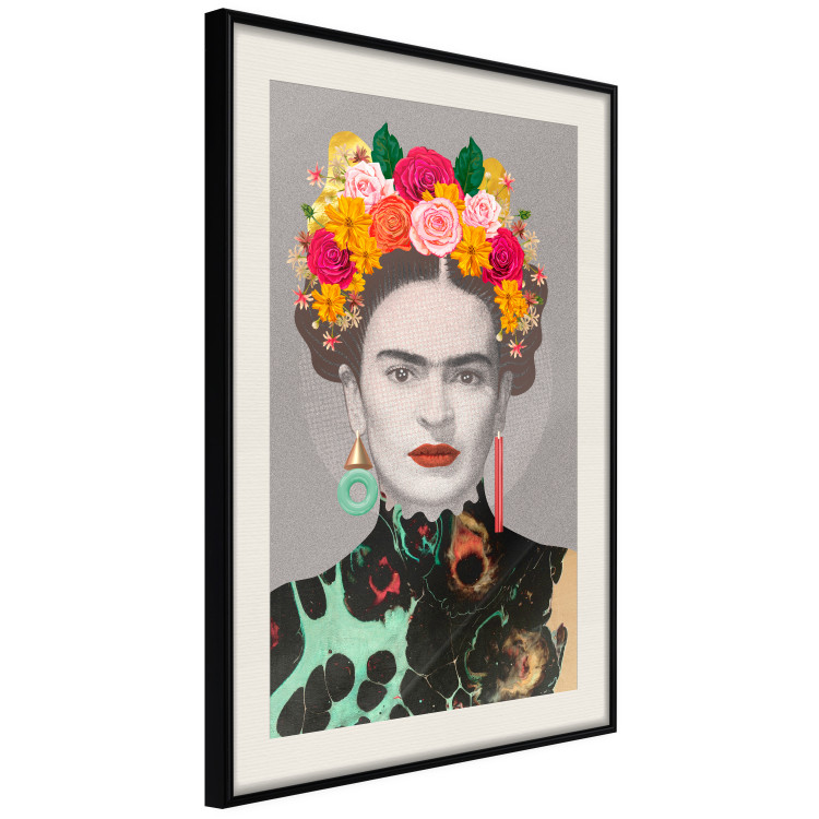 Wall Poster Majestic Frida - modern landscape of a woman with colorful flowers 118146 additionalImage 3