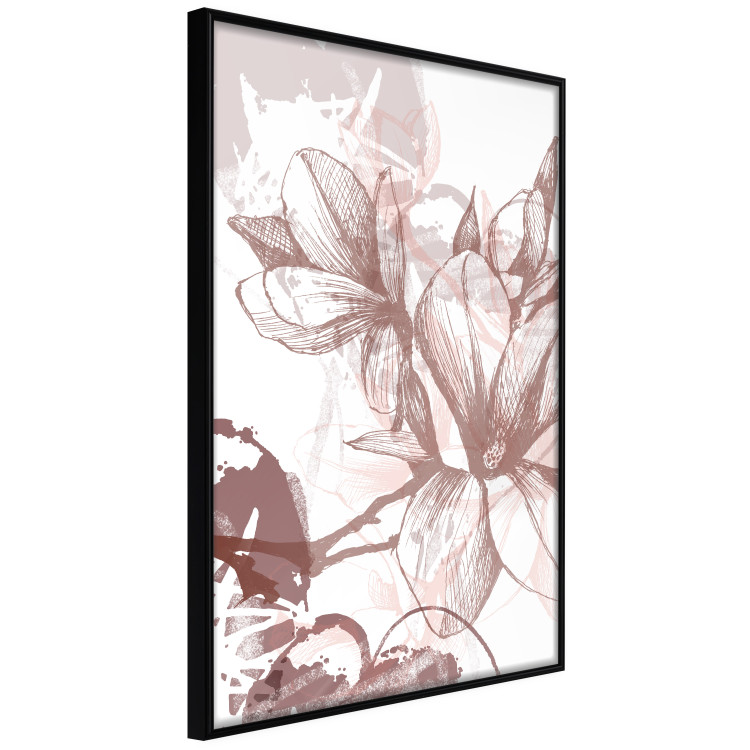Wall Poster Magnolia World - botanical composition with flowers in brown tones 119046 additionalImage 12