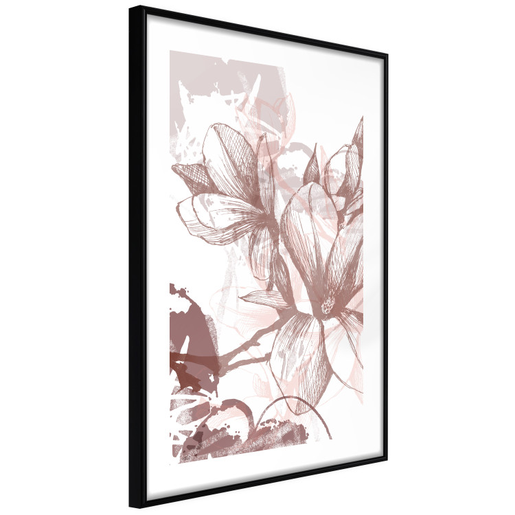 Wall Poster Magnolia World - botanical composition with flowers in brown tones 119046 additionalImage 13