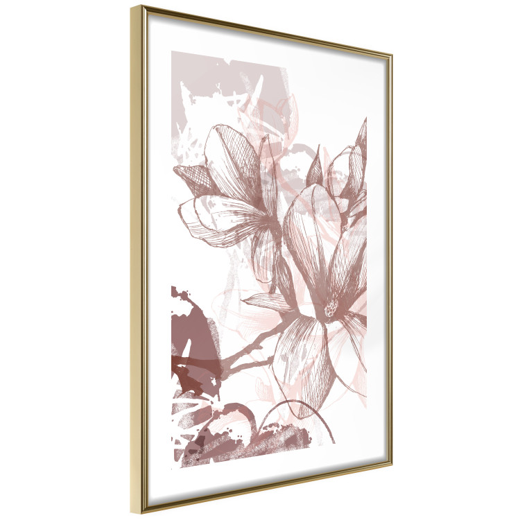 Wall Poster Magnolia World - botanical composition with flowers in brown tones 119046 additionalImage 8