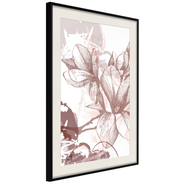 Wall Poster Magnolia World - botanical composition with flowers in brown tones 119046 additionalImage 3