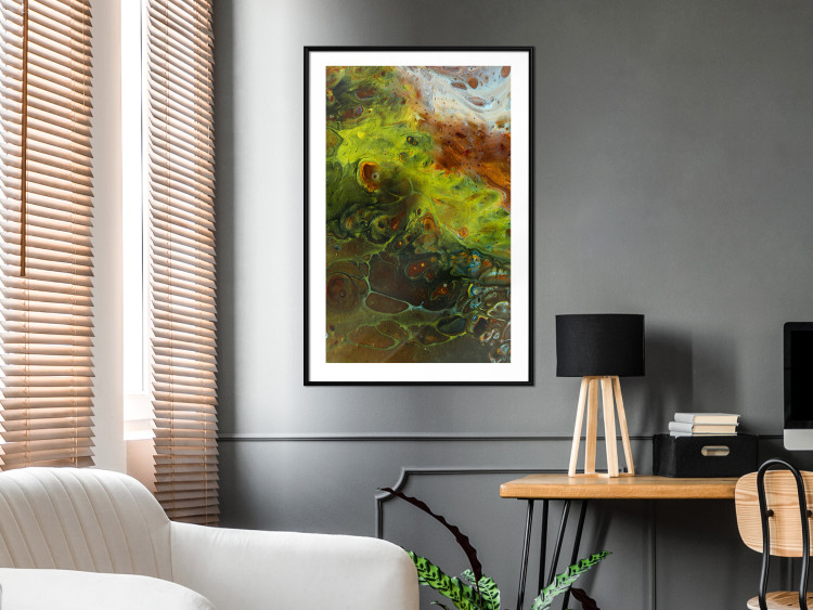 Poster Green Elements - autumn abstraction with dense colorful streaks 119146 additionalImage 4
