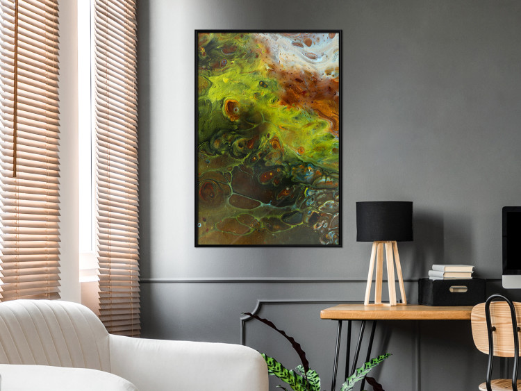 Poster Green Elements - autumn abstraction with dense colorful streaks 119146 additionalImage 3