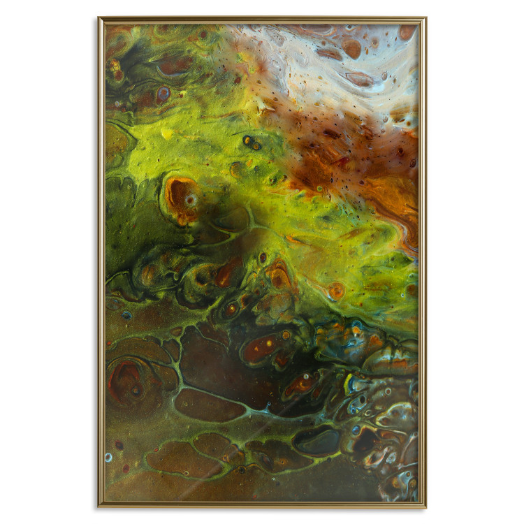 Poster Green Elements - autumn abstraction with dense colorful streaks 119146 additionalImage 16