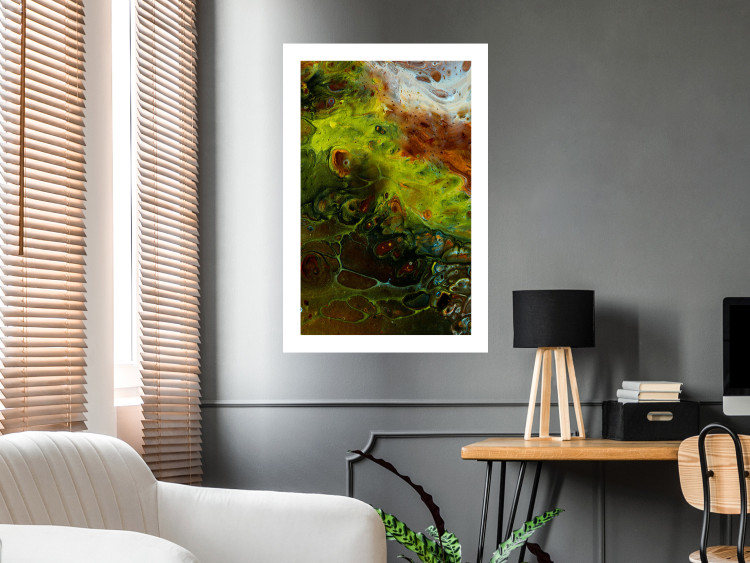 Poster Green Elements - autumn abstraction with dense colorful streaks 119146 additionalImage 2