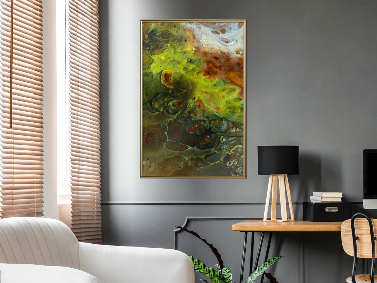 Poster Green Elements - autumn abstraction with dense colorful streaks 119146 additionalImage 5
