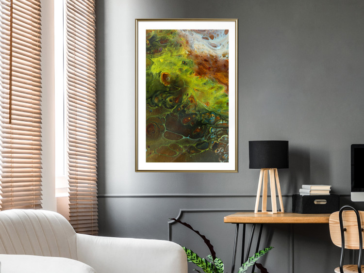 Poster Green Elements - autumn abstraction with dense colorful streaks 119146 additionalImage 13