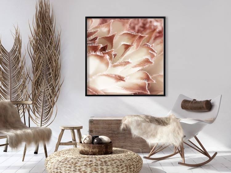 Poster Gentle Touch - floral motif of flowers with a light red texture 122646 additionalImage 3