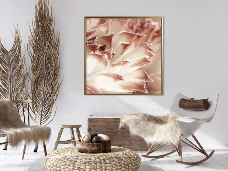 Poster Gentle Touch - floral motif of flowers with a light red texture 122646 additionalImage 5