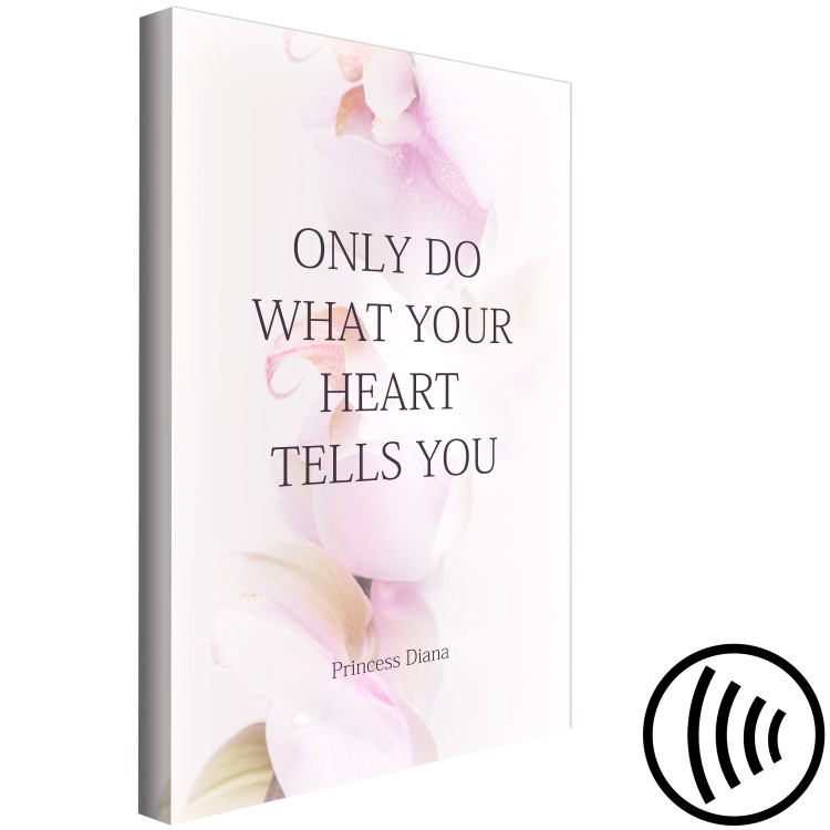 Canvas Art Print Listen to the heart - motivational quote in english on pink background 122846 additionalImage 6