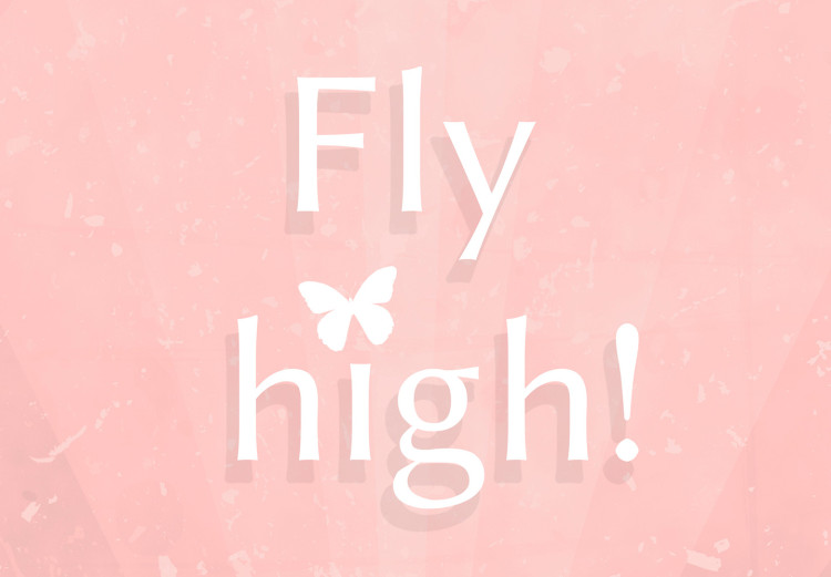 Poster Fly High! - English texts with white butterflies on a pink background 122946 additionalImage 11