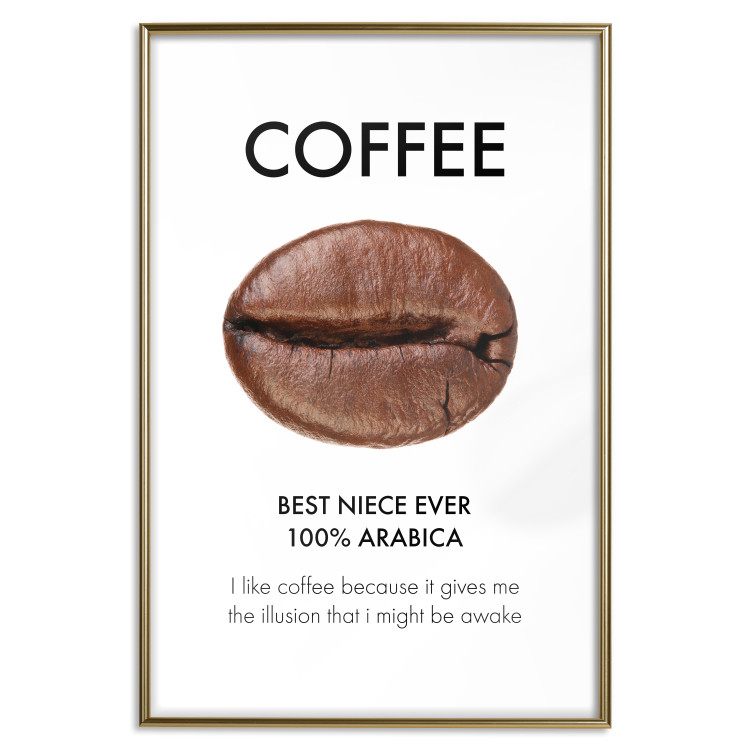 Wall Poster Coffee - Best Niece Ever - black English text and coffee bean 123346 additionalImage 16