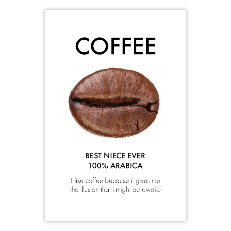 Wall Poster Coffee - Best Niece Ever - black English text and coffee bean 123346