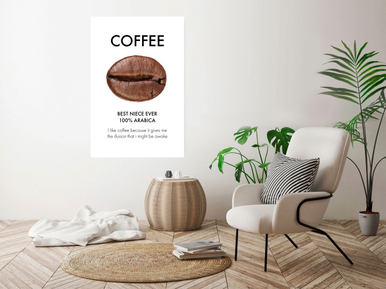 Wall Poster Coffee - Best Niece Ever - black English text and coffee bean 123346 additionalImage 17