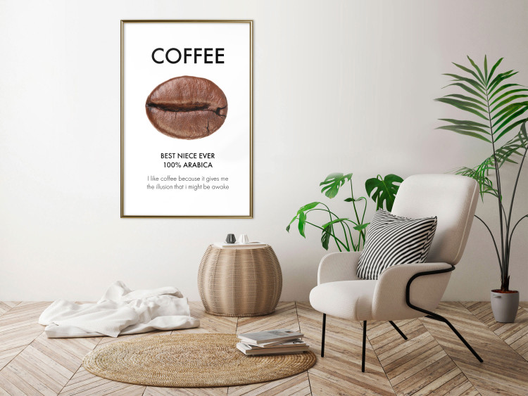 Wall Poster Coffee - Best Niece Ever - black English text and coffee bean 123346 additionalImage 10