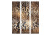Room Separator Minotaur's Maze (3-piece) - geometric pattern in brown design 124046 additionalThumb 3