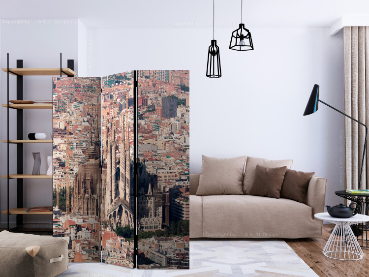 Room Divider Heart of Barcelona (3-piece) - Sagrada Familia against architectural backdrop 124146 additionalImage 4