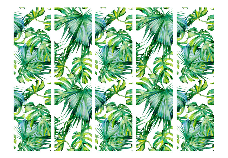 Room Divider Screen Jungle Leaves II (5-piece) - pattern of tropical green plants 124246 additionalImage 3