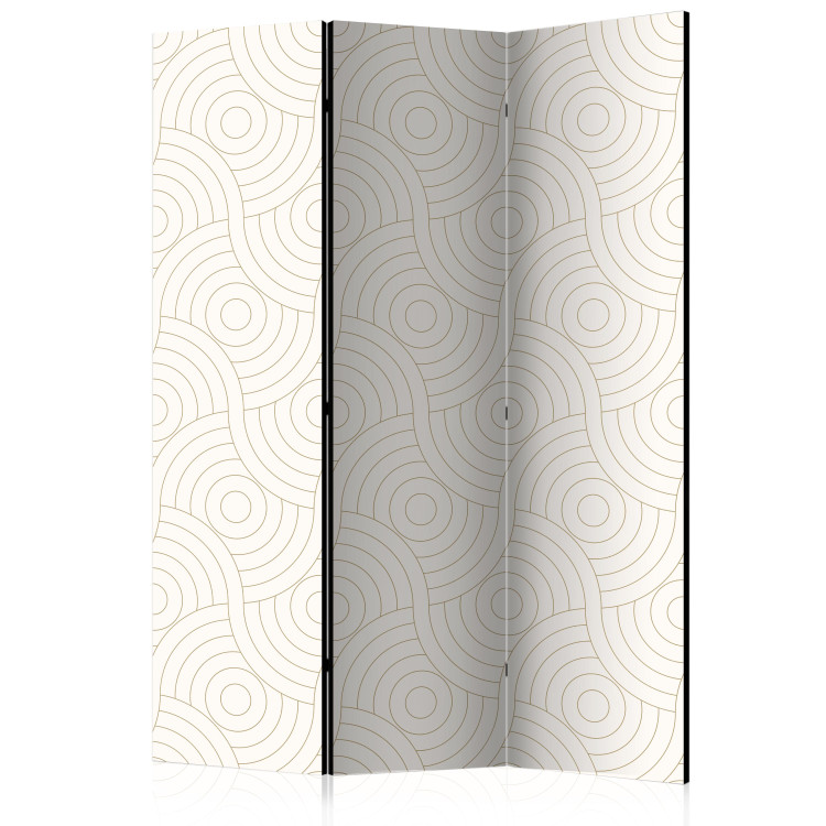 Room Divider Rollers (3-piece) - geometric shapes on a background in shades of beige 124346
