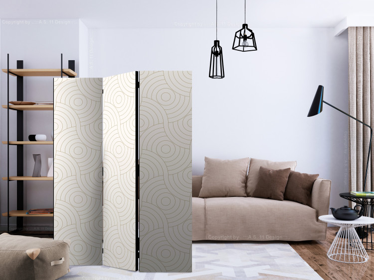 Room Divider Rollers (3-piece) - geometric shapes on a background in shades of beige 124346 additionalImage 4