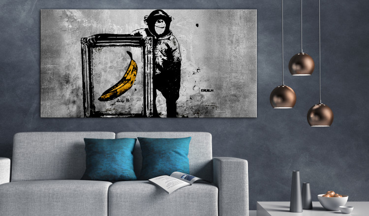 Large canvas print Banksy: Monkey with Frame II [Large Format] 125546 additionalImage 5