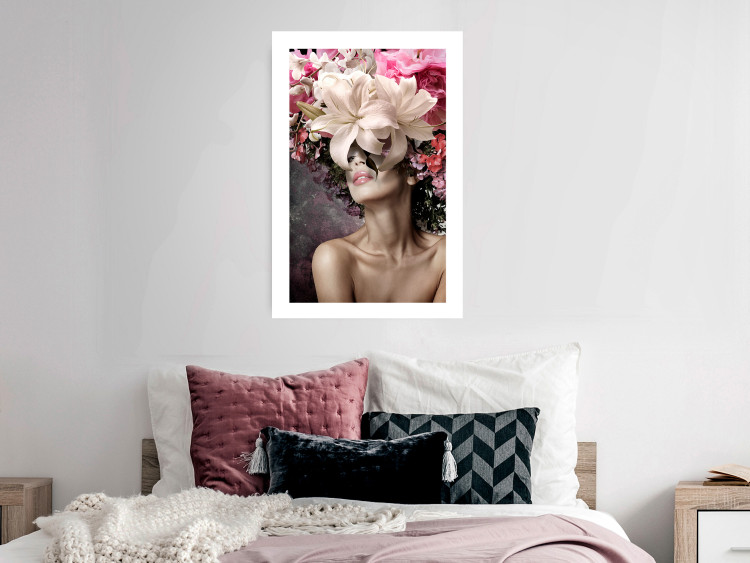 Wall Poster Scent of Dreams - woman with flowers on her head in an abstract motif 127246 additionalImage 3