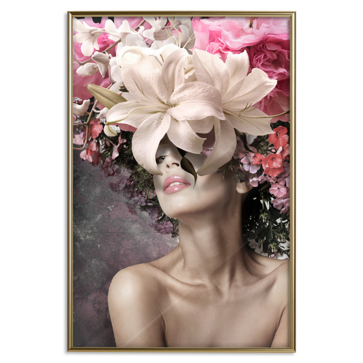 Wall Poster Scent of Dreams - woman with flowers on her head in an abstract motif 127246 additionalImage 17