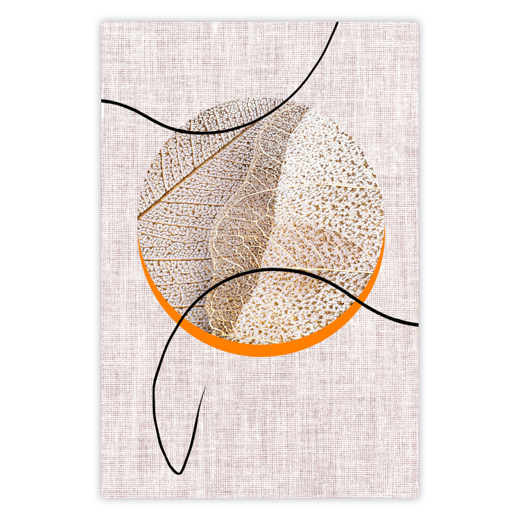 Wall Poster Moonlight Sonata - abstract circular figure on a fabric texture 127346