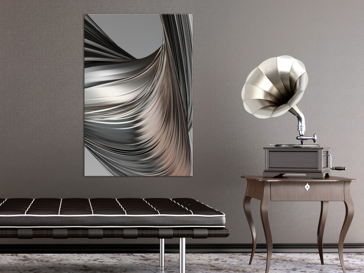 Canvas Art Print Before the Storm (1-part) vertical - futuristic gray abstraction 127546 additionalImage 3