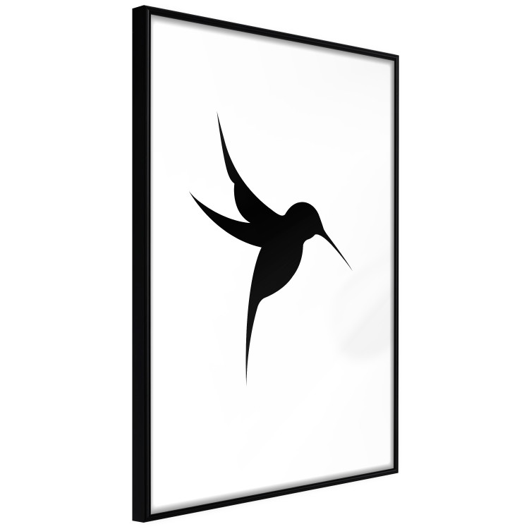 Wall Poster Black Hummingbird - black solid bird on contrasting white background 128046 additionalImage 6