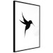 Wall Poster Black Hummingbird - black solid bird on contrasting white background 128046 additionalThumb 8
